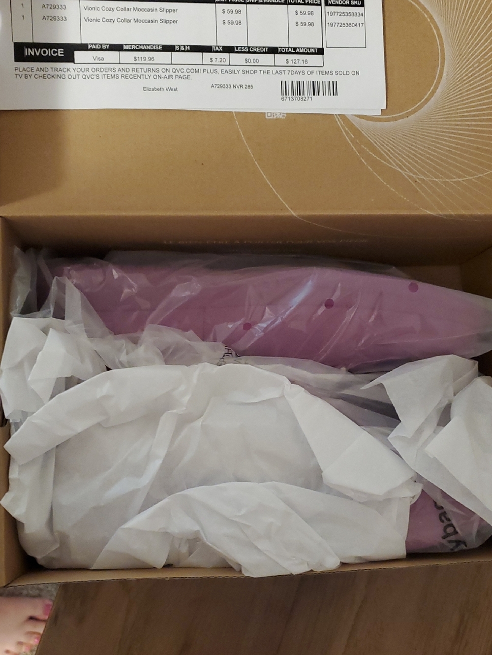 Vionic Purple Plush-Lined Women's Moccasins - Picture 3 of 7